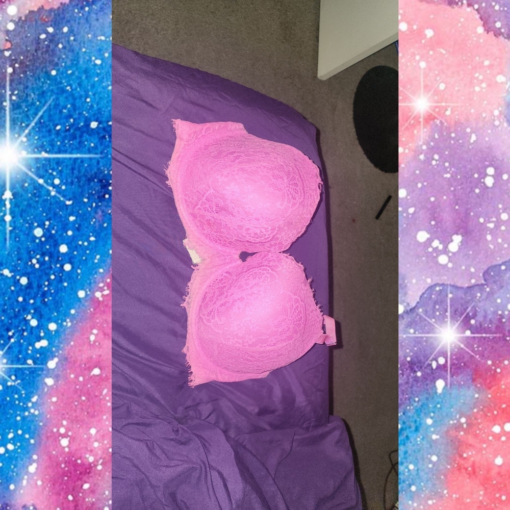 Lace Push-Up Bra in Bright Pink — Supportive, Feminine Design
